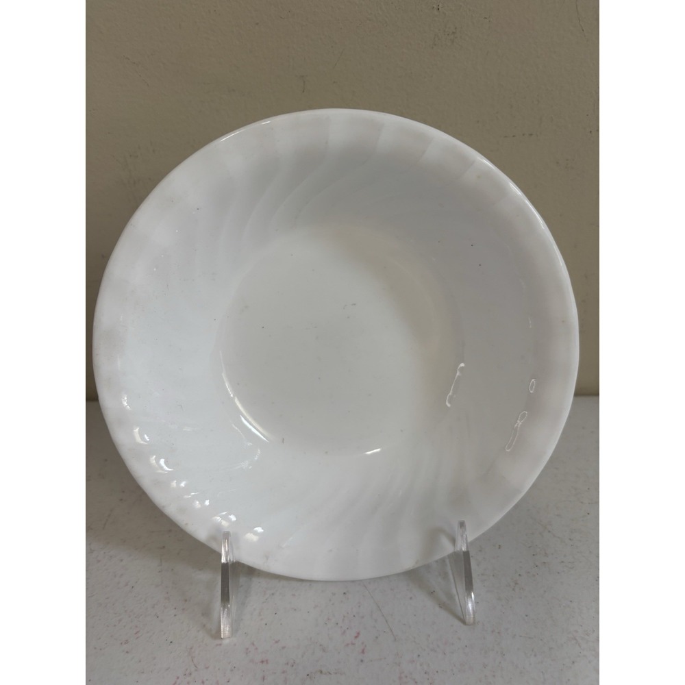 Corelle WHITE SWIRL ENHANCEMENTS Soup Cereal Bowl 7" VGUC